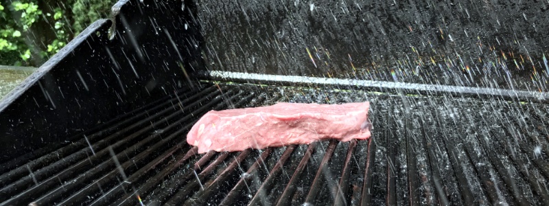 8-Grillen-ins-Wasser-gefallen-Steak-wird-nass